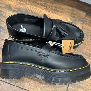 Dr. Martens Adrian Quad Leather Platform Tassel Loafers Black Men's Size 10 NEW